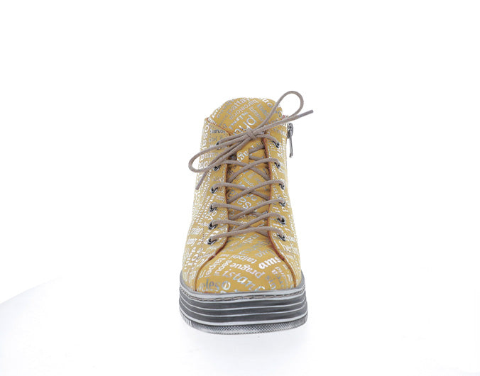 LESANSA VIVID MUSTARD PRINT - Women Boots - Collective Shoes 