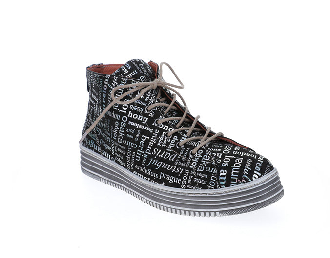 LESANSA VIVID BLACK PRINT - Women Boots - Collective Shoes 