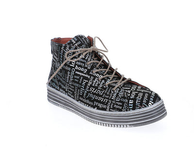 LESANSA VIVID BLACK PRINT - Women Boots - Collective Shoes 