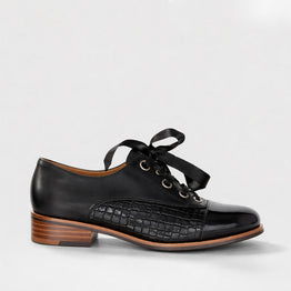 BRESLEY AVIT BLACK CROC - Women Lace Ups - Collective Shoes 