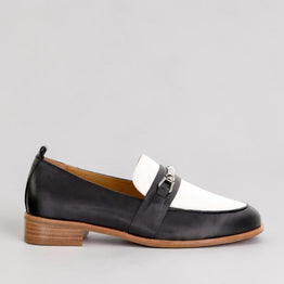 BRESLEY ALLIE BLACK BONE - Women Loafers - Collective Shoes 