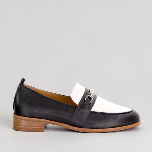 BRESLEY ALLIE BLACK BONE - Women Loafers - Collective Shoes 