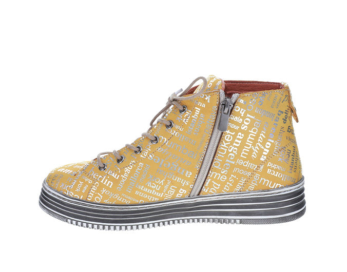 LESANSA VIVID MUSTARD PRINT - Women Boots - Collective Shoes 