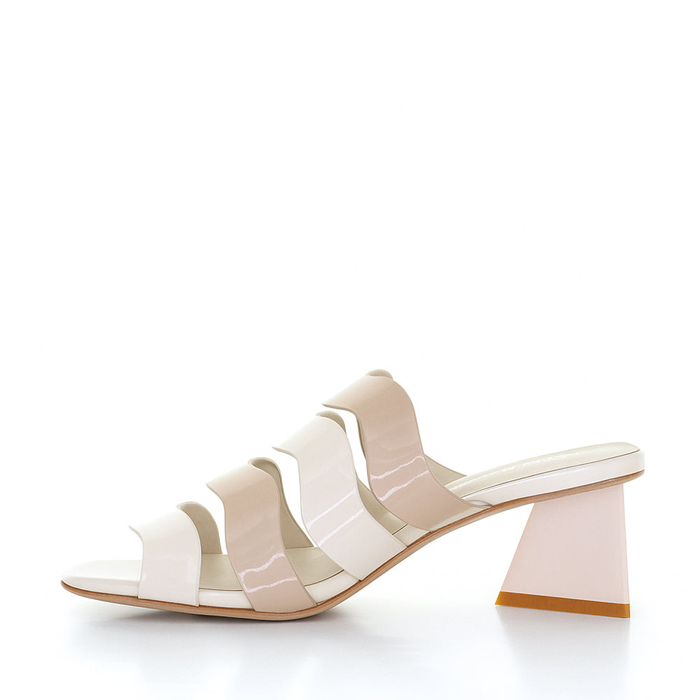 DJANGO & JULIETTE IKKIA IVORY CAFE PATENT - Women Heels - Collective Shoes 