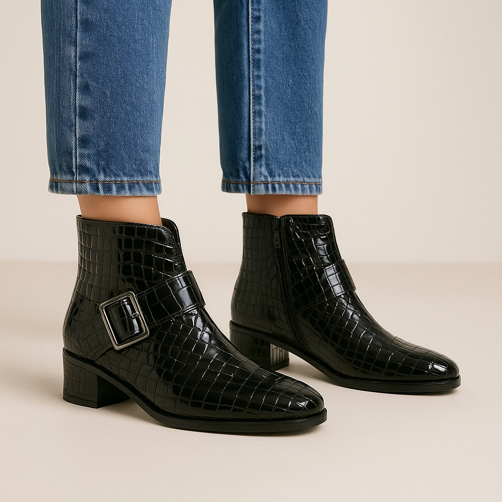 LE SANSA ANDY BLACK CROC - Women boots - Collective Shoes 