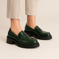 Load image into Gallery viewer, LE SANSA ZOEY BOTTLE GREEN/PATENT - Women Loafers - Collective Shoes 

