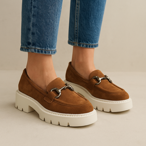 TAMARA LONDON PARGO DK TAN SUEDE - Women Loafers - Collective Shoes 