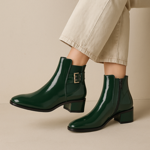 LE SANSA ROMY BOTTLE GREEN - Women Boots - Collective Shoes 