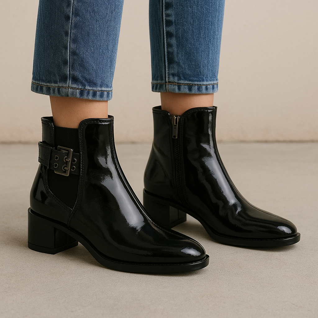 LE SANSA ROMY BLACK PATENT - Women Boots - Collective Shoes 