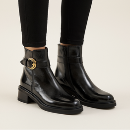 BRESLEY PANDER BLACK PATENT - Women Boots - Collective Shoes 