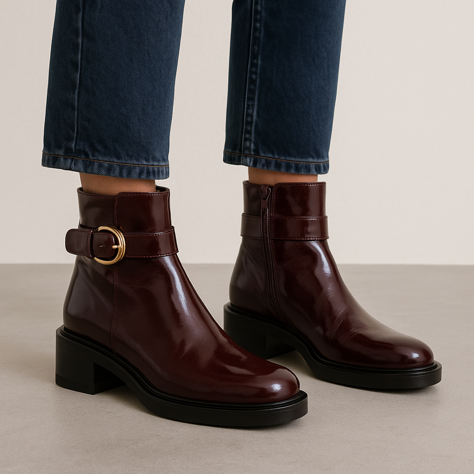 BRESLEY PANDER BORDO PATENT - Women Boots - Collective Shoes 