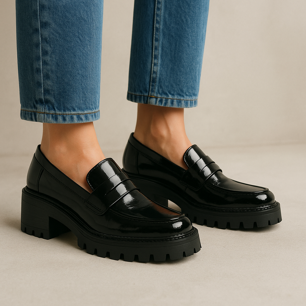 LE SANSA ZOEY BLACK PATENT - Women Loafers - Collective Shoes 