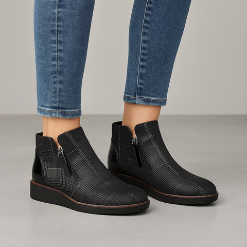 LE SANSA RONNIE BLACK CHECK - Women Boots - Collective Shoes 