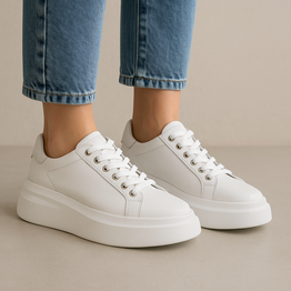 TAMARA LONDON BAILEY WHITE MILLED - Women Sneakers - Collective Shoes 