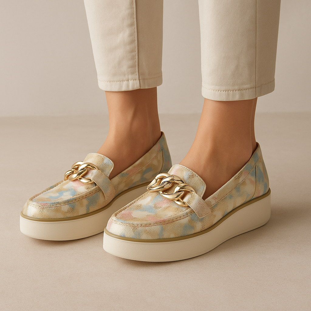 ZIERA ZURINA GOLD PASTEL - Women Loafers - Collective Shoes 