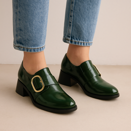 LE SANSA RICE BOTTLE GREEN - Women Loafers - Collective Shoes 