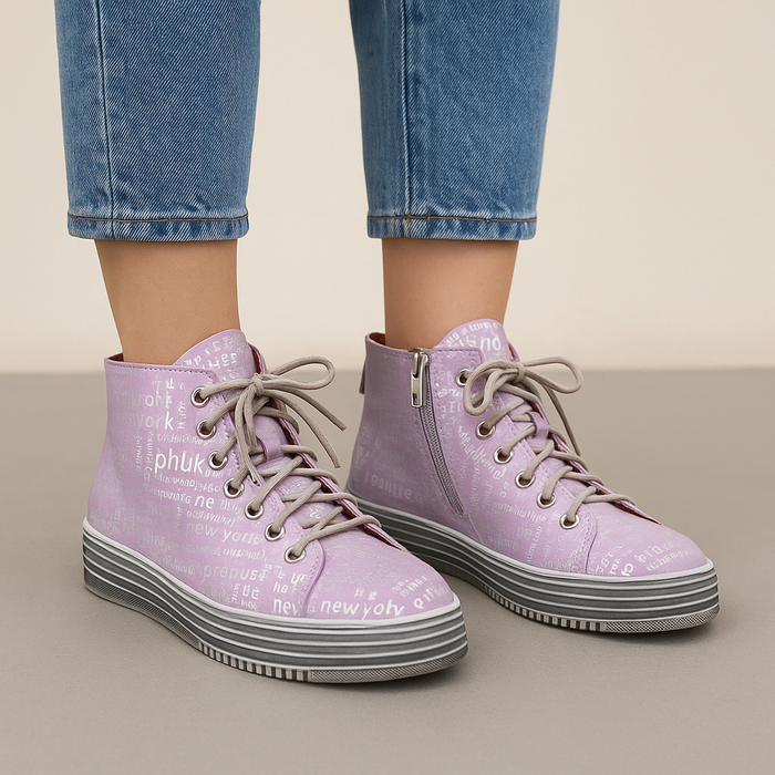 LE SANSA VIVID LILAC PRINT - Women Boots - Collective Shoes 