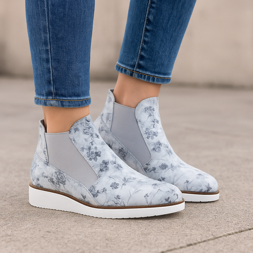 LE SANSA RALLY WHITE FLORAL - Women Boots - Collective Shoes 