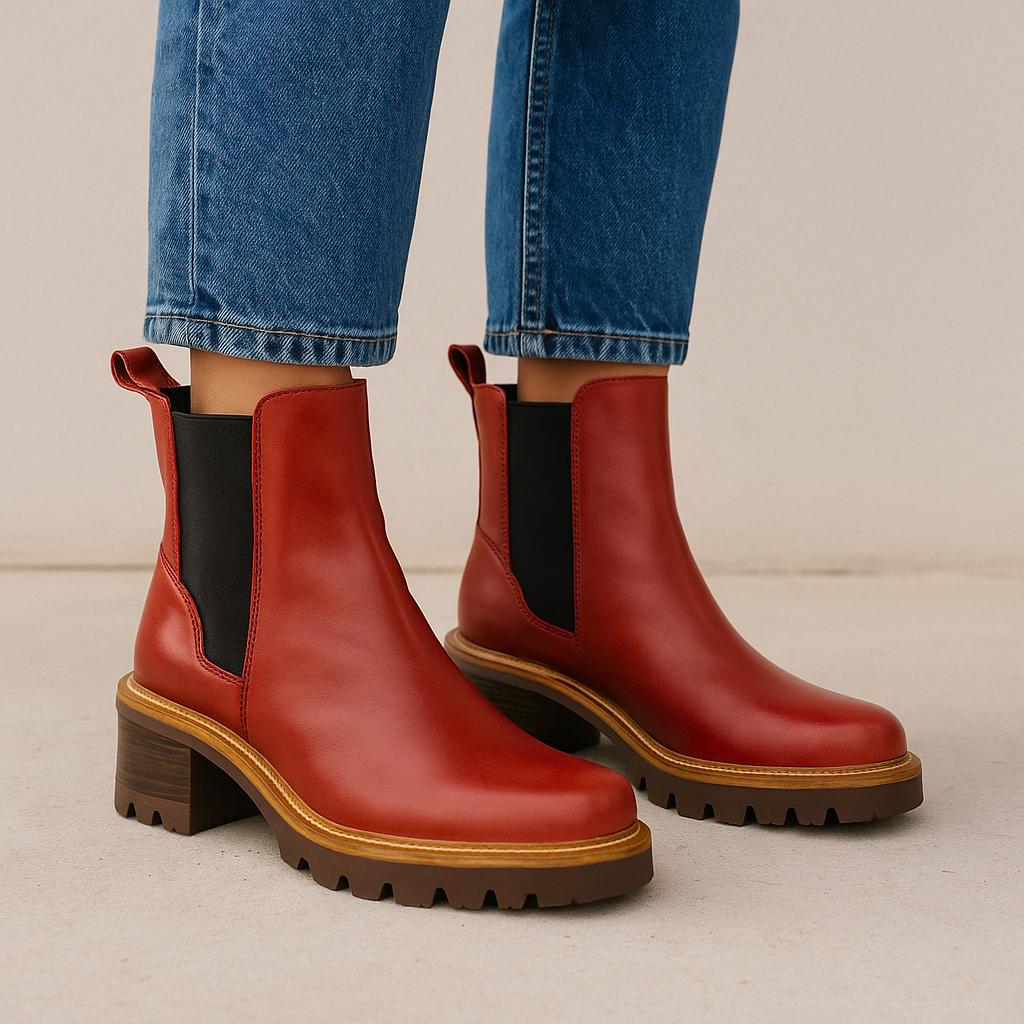 Shop Bresley Daktari Red Waxy Women Leather Boots NZ | Collective Shoes