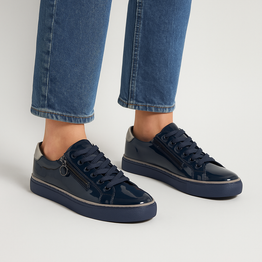 ZIERA PAMELA NAVY PEWTER PATENT