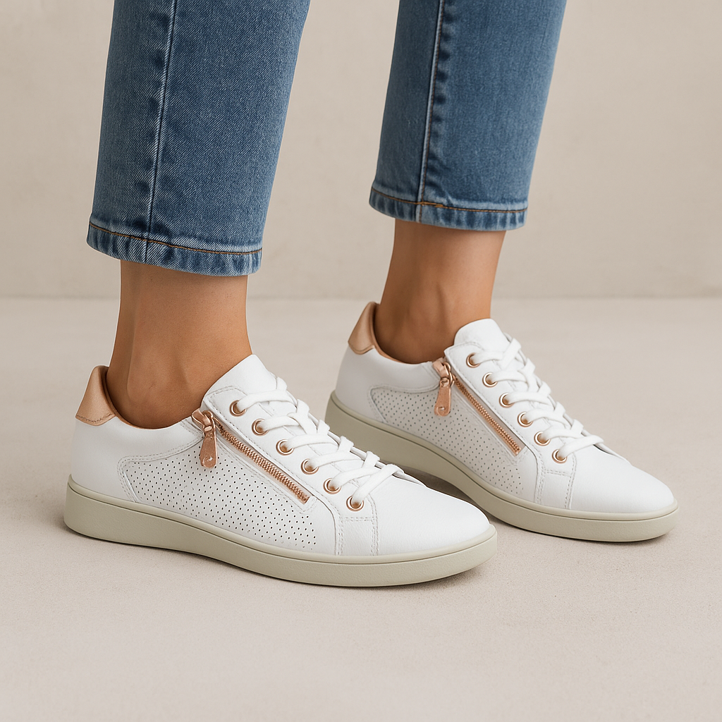 HUSH PUPPIES MIMOSA PERF WHITE COPPER