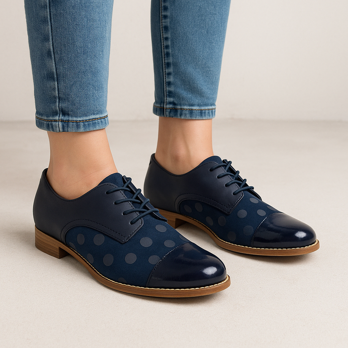 ZIERA TOBIN NAVY ROYAL - Women Oxford / Brogue Shoes - Collective Shoes 
