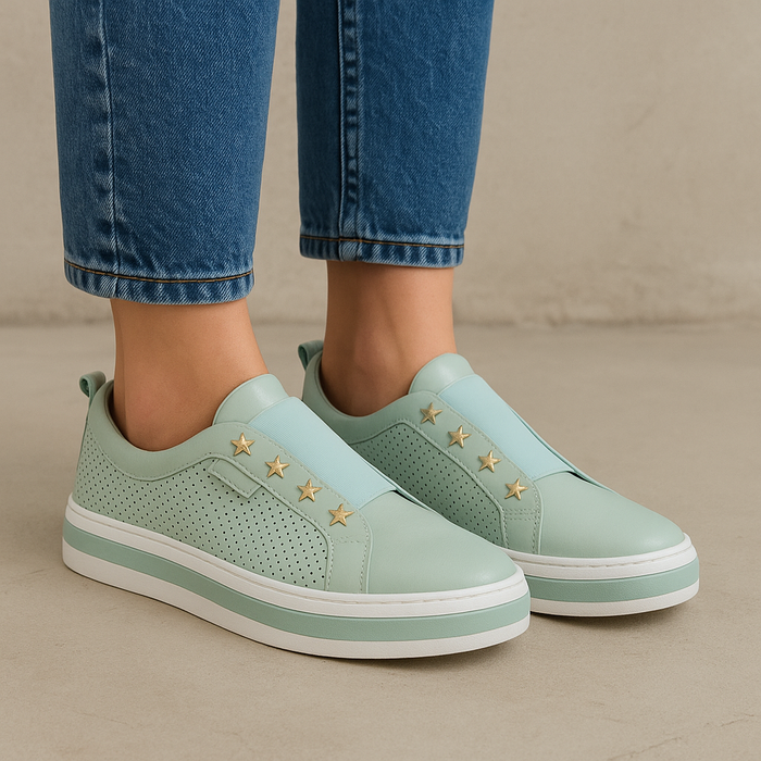 LE SANSA STARK MINT - Women Slip On - Collective Shoes 