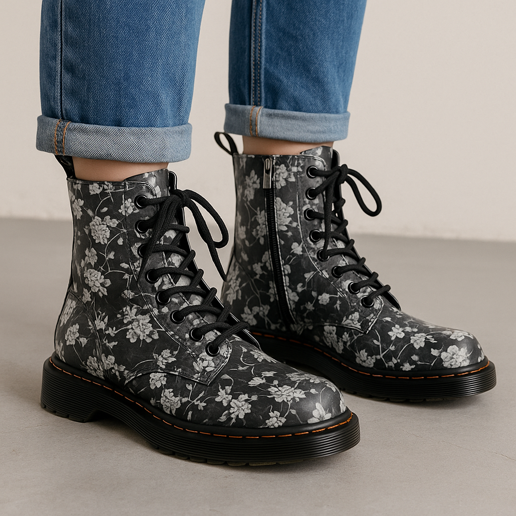 LE SANSA DEPTH BLACK FLORAL - Women Boots - Collective Shoes 