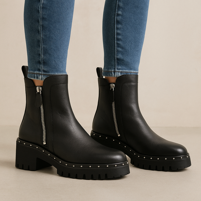 DJANGO & JULIETTE OSPOTT BLACK SILVER - Women Boots - Collective Shoes 