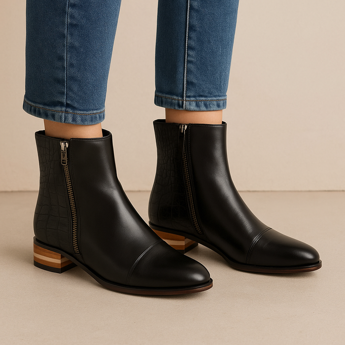LE SANSA MERA BLACK CROC - Women Boots - Collective Shoes 