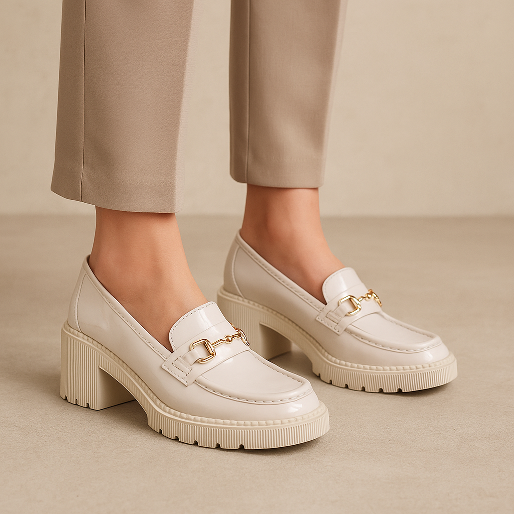 DJANGO & JULIETTE ZOEY IVORY PATENT - Women Loafers - Collective Shoes 