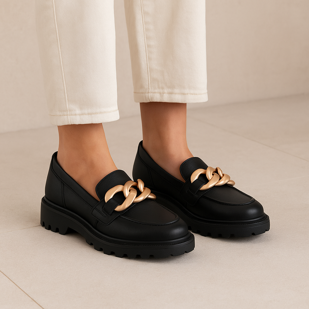HUSH PUPPIES BROOKLYN BLACK GOLD - Women Loafers - Collective Shoes 