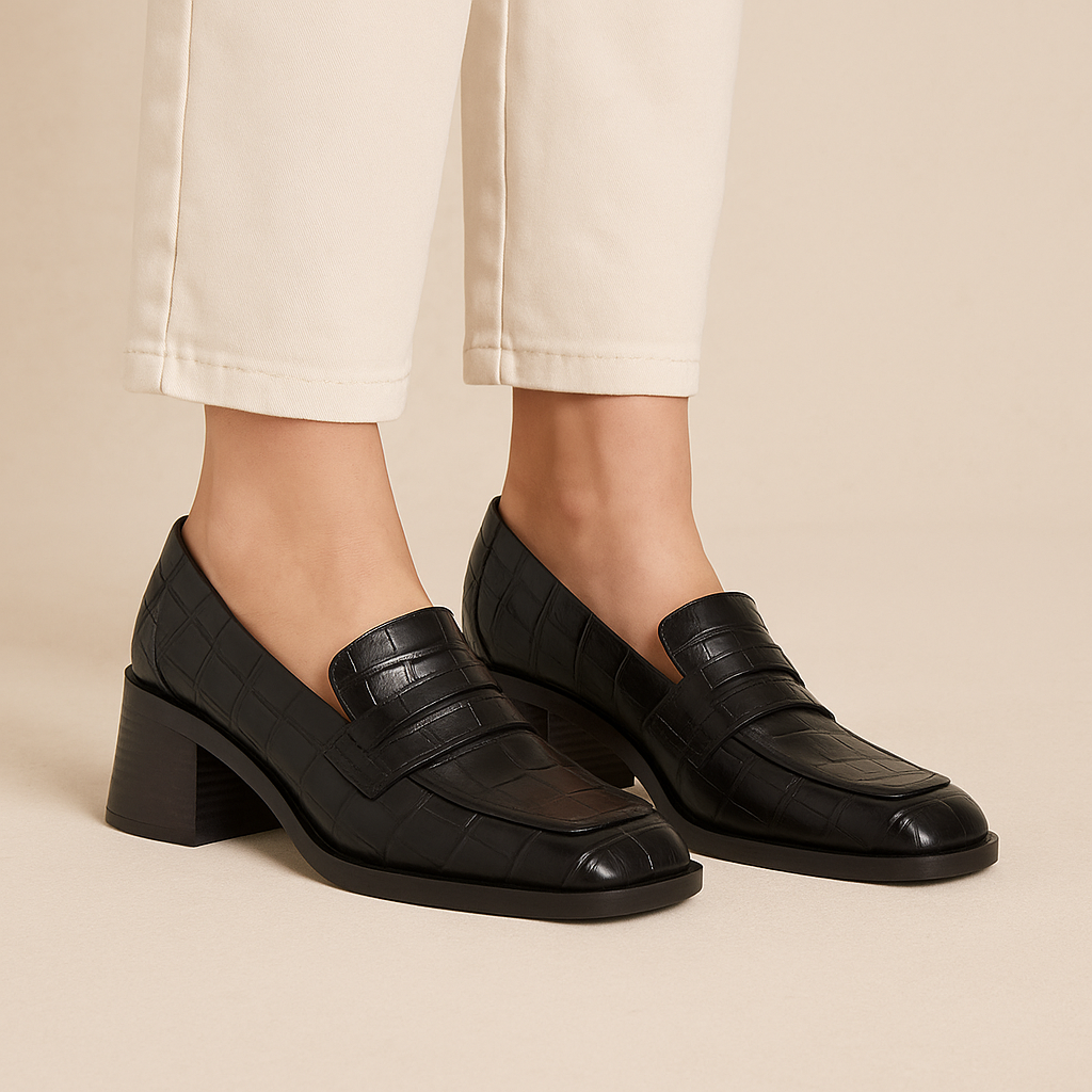 DJANGO & JULIETTE ELAGENT BLACK CROC - Women Loafers - Collective Shoes 