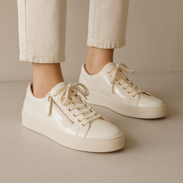 DJANGO & JULIETTE LAILA IVORY PATENT - Women Sneakers - Collective Shoes 