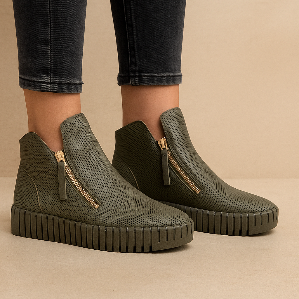 DJANGO & JULIETTE BADOL OLIVE - Women Boots - Collective Shoes 