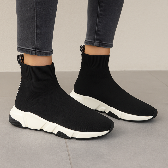 Betty Black/Zebra Ribbon Detail - Women Boots - Collective Shoes 