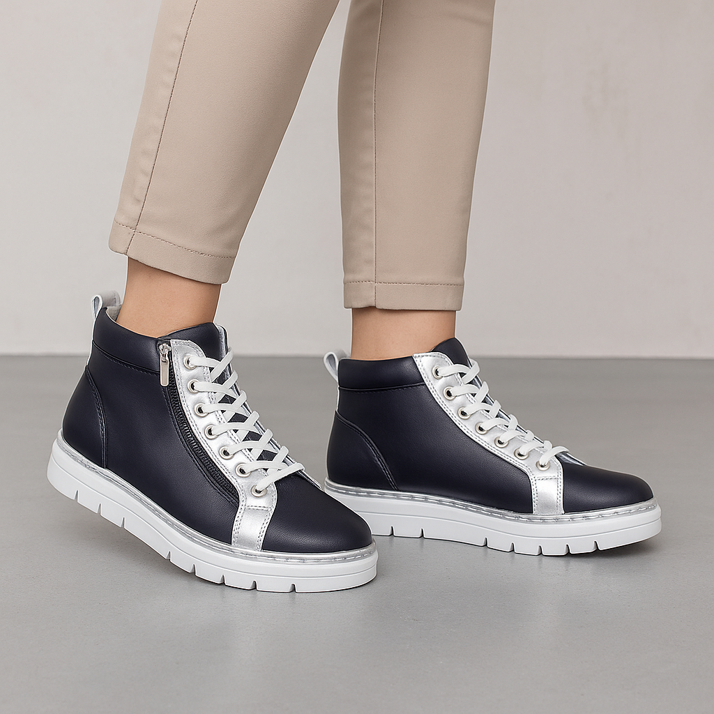 LE SANSA BOBBY NAVY SILVER - Women Boots - Collective Shoes 