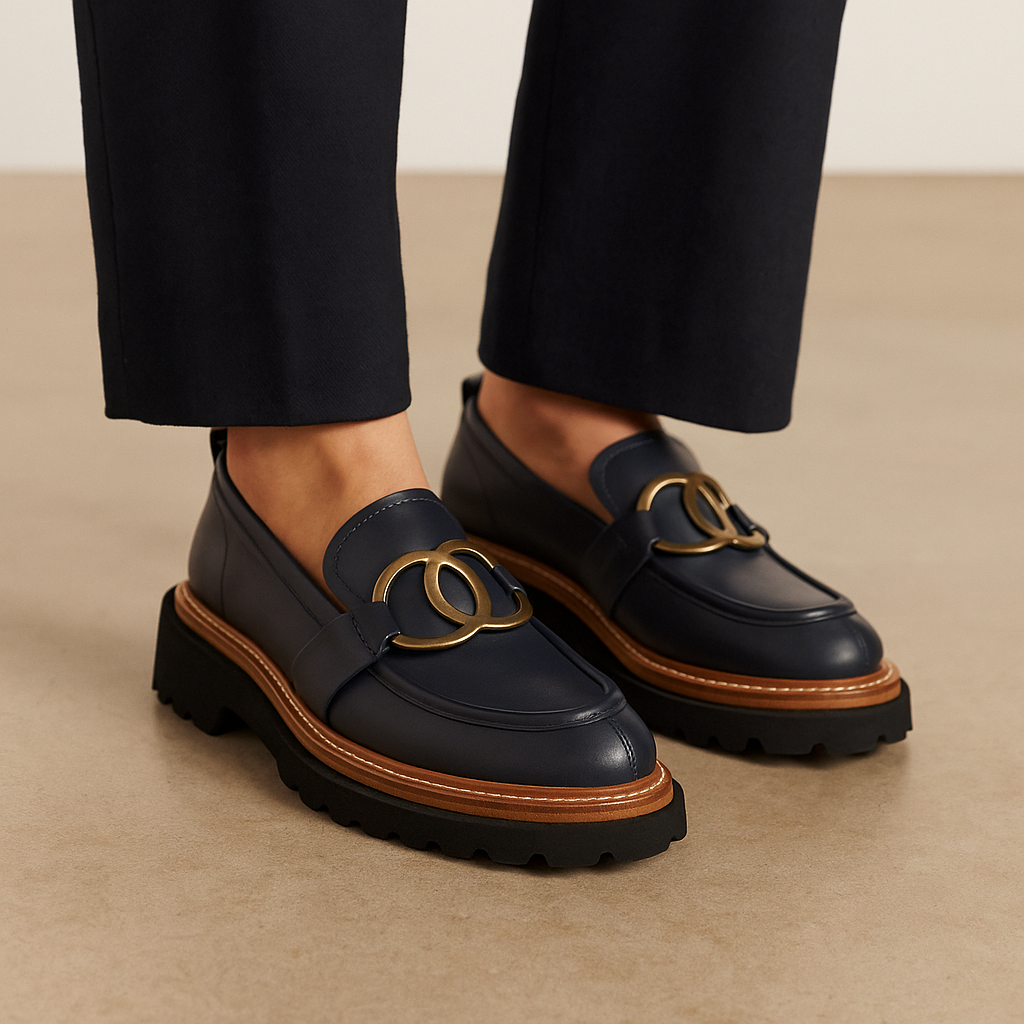 EOS ABBI NAVY - Women Loafers - Collective Shoes 