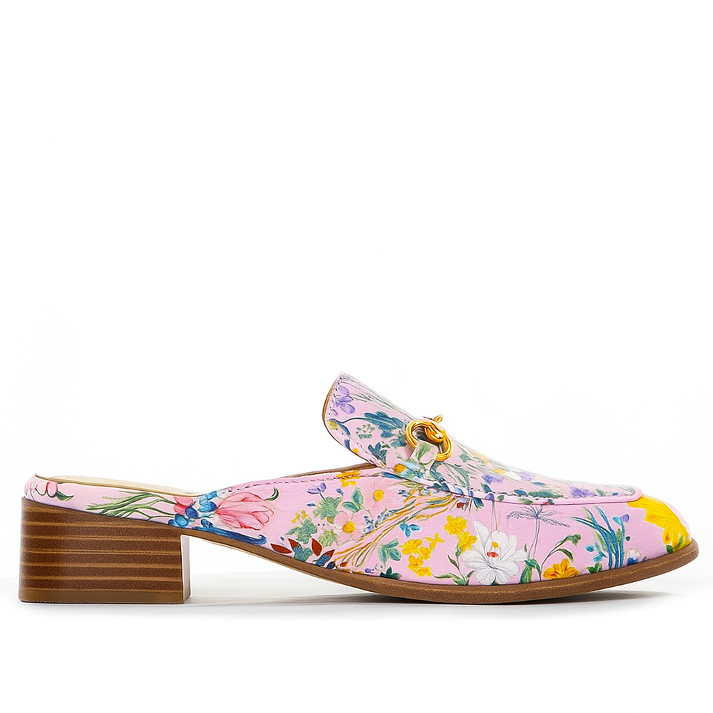 LE SANSA DELL PINK FLORAL - Women Mules - Collective Shoes 