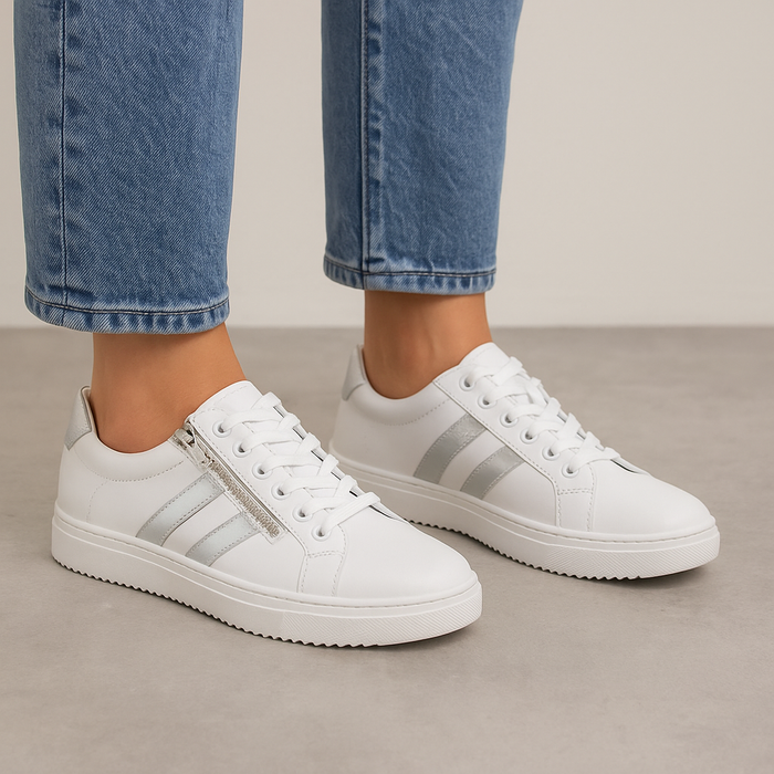 CABELLO ULTIMATE WHITE SILVER - Women sneakers - Collective Shoes 