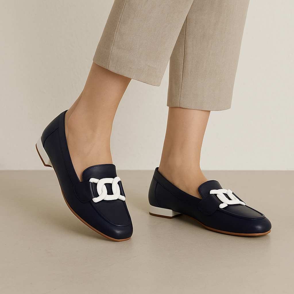 NAKED ARCHES JAP NAVY WHITE - Women Loafers - Collective Shoes 