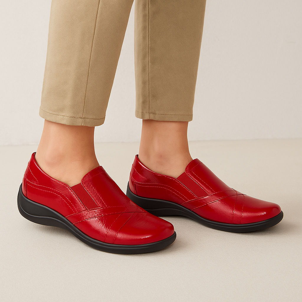 ZIERA JAVA DARK RED PATENT - Women Slip On - Collective Shoes 