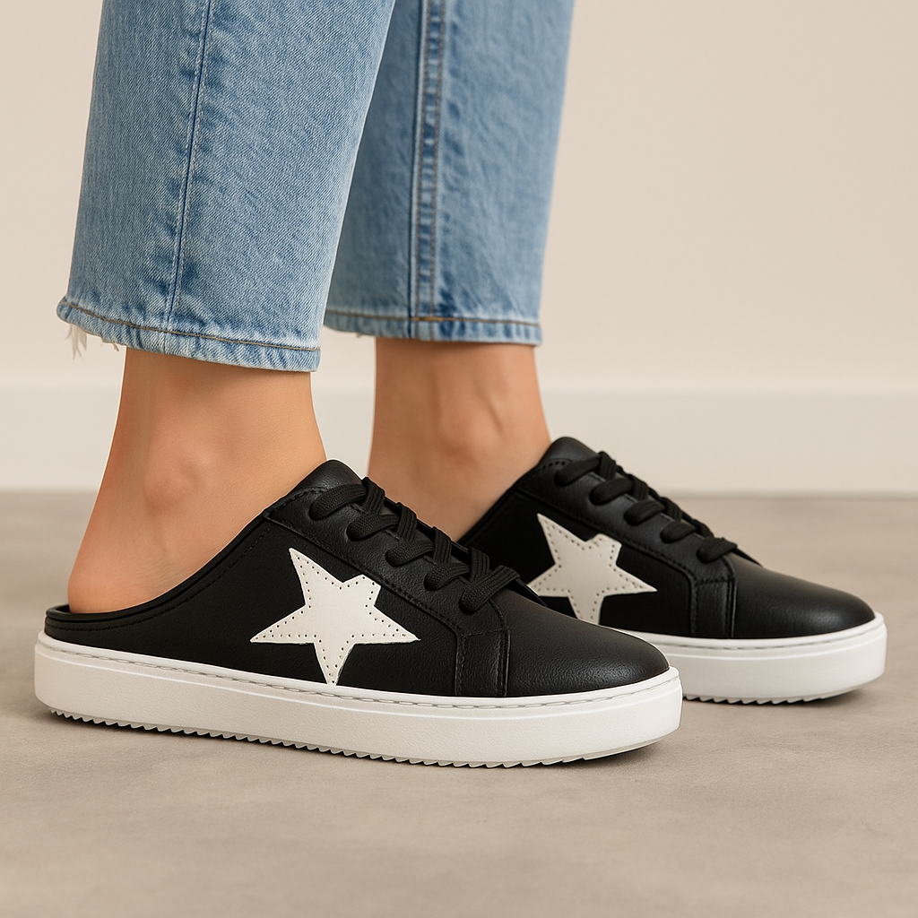 ALFIE & EVIE VANGO BLACK SILVER - Women Flats - Collective Shoes 