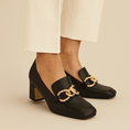Load image into Gallery viewer, DJANGO & JULIETTE KEEFE BLACK LEATHER - Women Heels - Collective Shoes 
