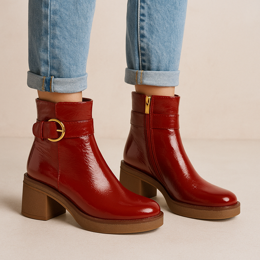 BRESLEY DARNIE RED PATENT - Women Boots - Collective Shoes 