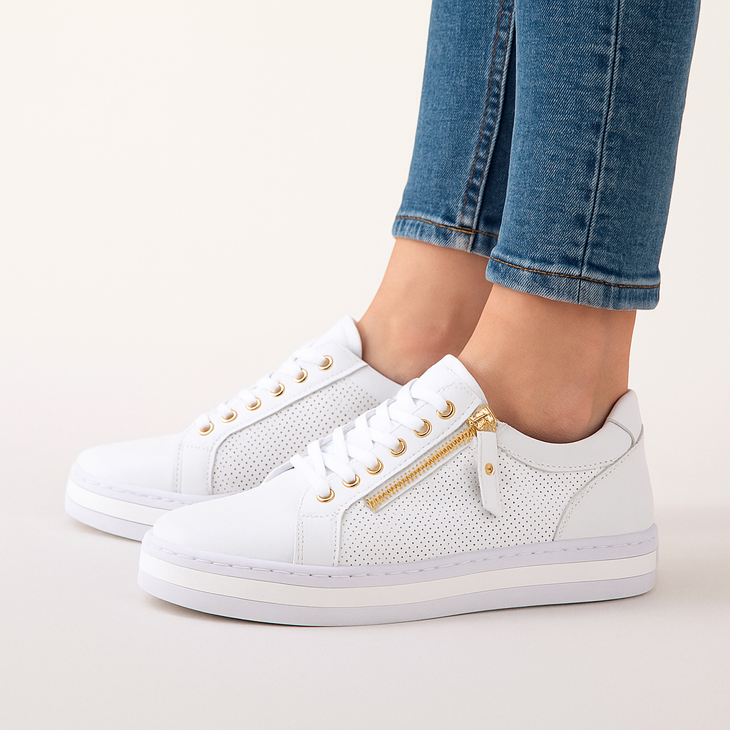 ALFIE & EVIE PINNET WHITE - Women Sneakers - Collective Shoes 