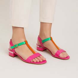 DJANGO & JULIETTE TANER HOT PINK PATENT MULTI - Women Sandals - Collective Shoes 