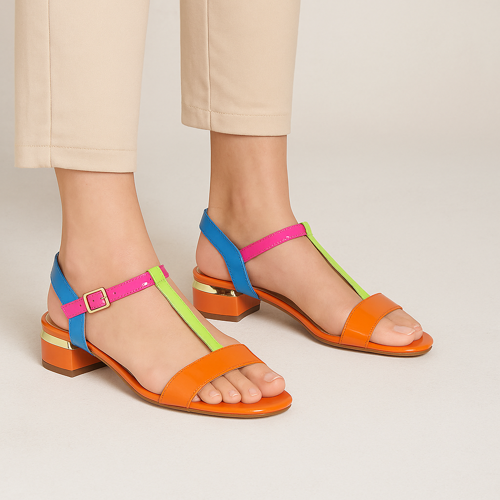 DJANGO & JULIETTE TANER GELATO PATENT MULTI - Women Sandals - Collective Shoes 