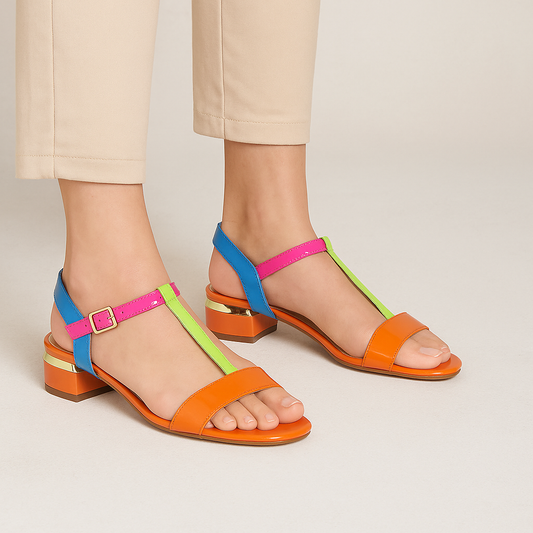 DJANGO & JULIETTE TANER GELATO PATENT MULTI - Women Sandals - Collective Shoes 