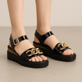 Load image into Gallery viewer, DJANGO & JULIETTE RACAS BLACK NATURAL PATENT - Women Sandals - Collective Shoes 
